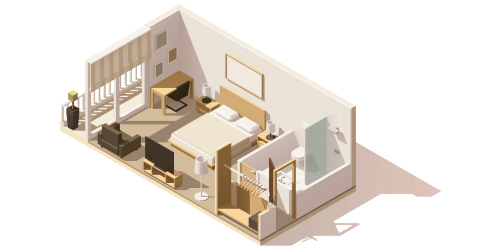 maquette chambre d'hotel